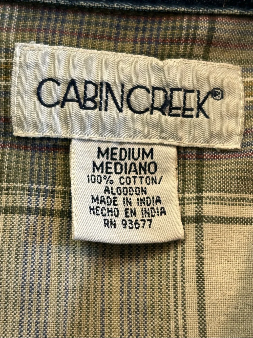 Vintage Cabin Creek Olive Barn Chore Jacket Denim Collar Plaid Lined Women’s M
